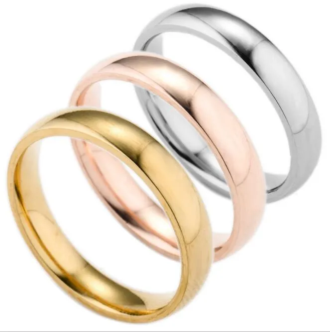 2018 hot sale Simple ring plating gold silver Rose Gold ring Male and female lovers ring Fashion jewelry size US5-12