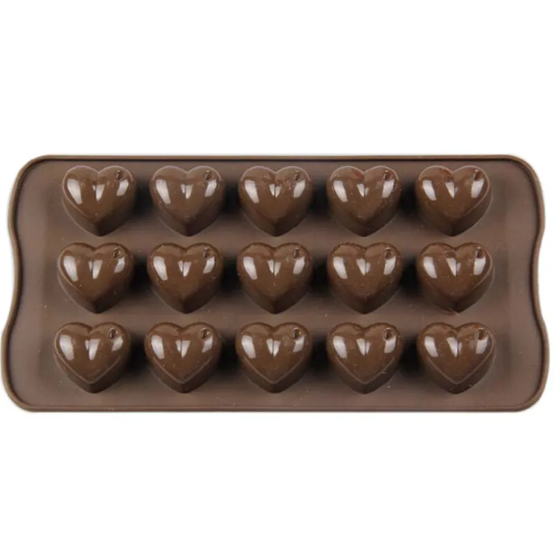Silikon-Schokoladenformen, herzförmige Eisformen, DIY-Süßigkeiten-Eis-Backform für Küchenzubehör, 15 Gitter