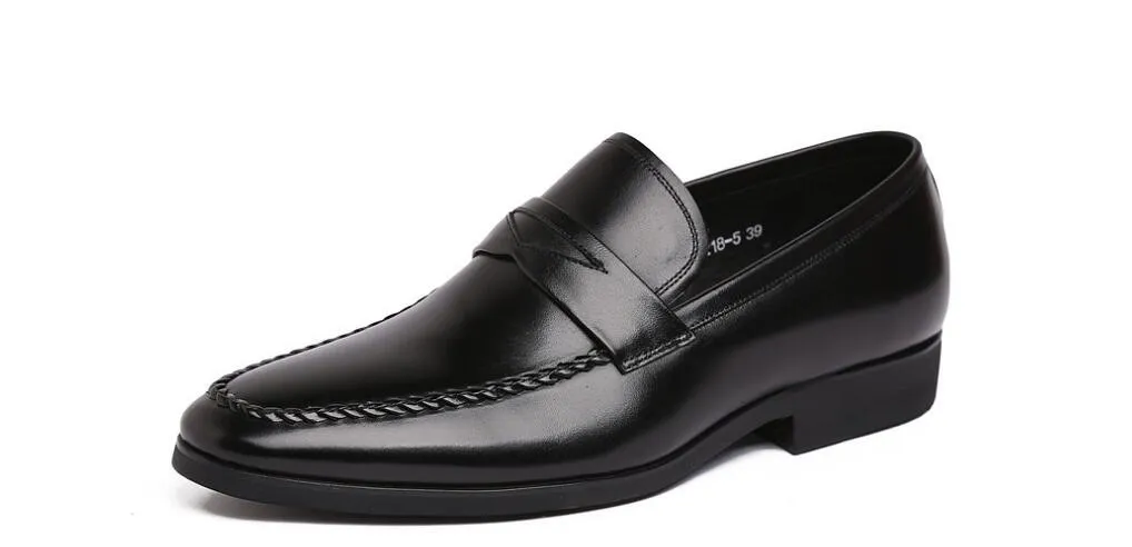 Scarpe Formali Da Uomo Nere Moda Punta Quadrata Slip On Scarpe In
