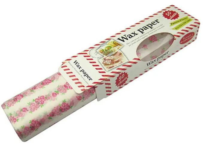 25 * 21,8cm godisförpackning papper vax papper för godis nougat matförpackning multi färg tecknad blommig omslag 100 st / parti