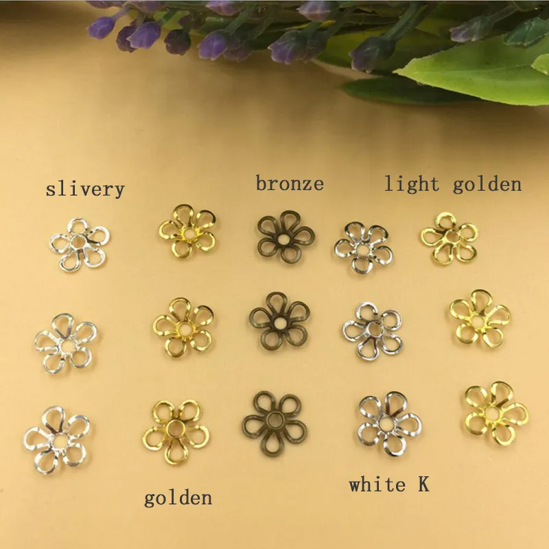 9mm contas para jóias diy pulseira colar brinco broches pingentes anéis scrapbook rebite acessórios para o cabelo cinco pétala flor