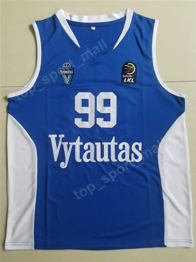 Moive Basketball Lituanie Vytautas Maillots Hommes 1 LaMelo Ball 3 LiAngelo Ball 99 LaVar Ball Maillots Cousu Équipe Bleu Couleur Blanc Qualité
