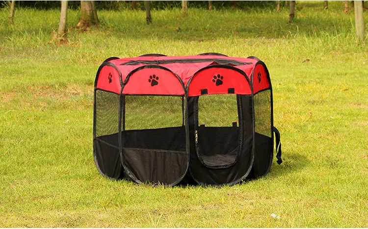 Nouvelle arrivée portable pliant chien maison tente pour animaux de compagnie cage chien chat tente chiot chenil octogonal clôture extérieur fournitures pour animaux de compagnie taille: 73 * 73 * 43 cm