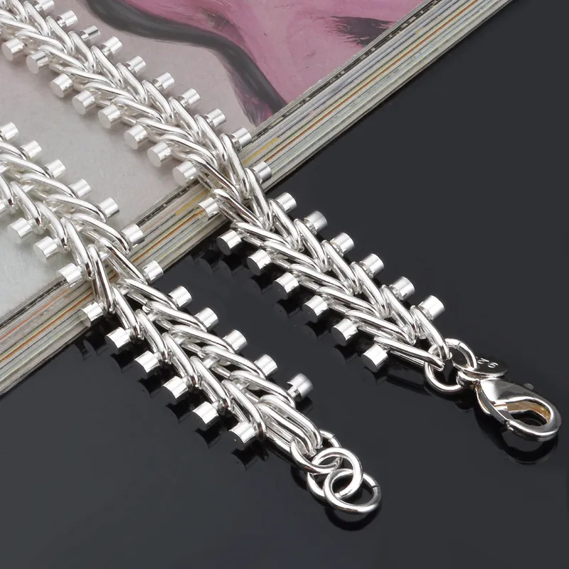 18nch Silver Plated Necklace Clavicular chain Necklace 925 stamped for women and Men fashion Jewelry8296756
