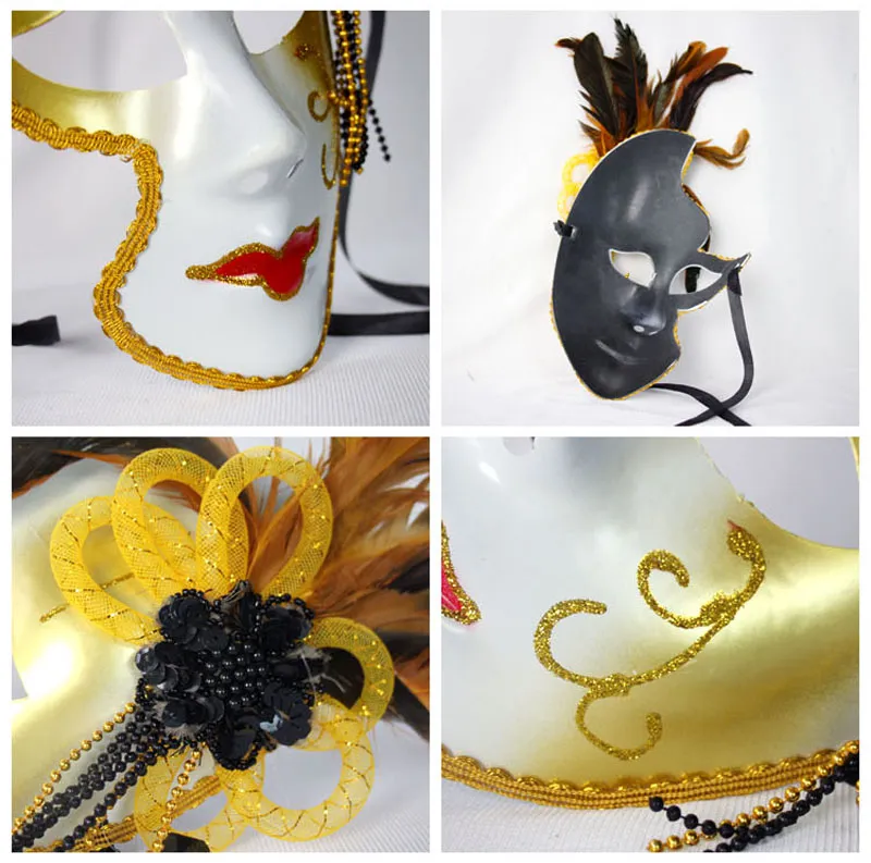 ヴェネチアンマスク　イエロー Amazon.co.jp: ヴェネツィアン風マスク ゴールド＆シルバー