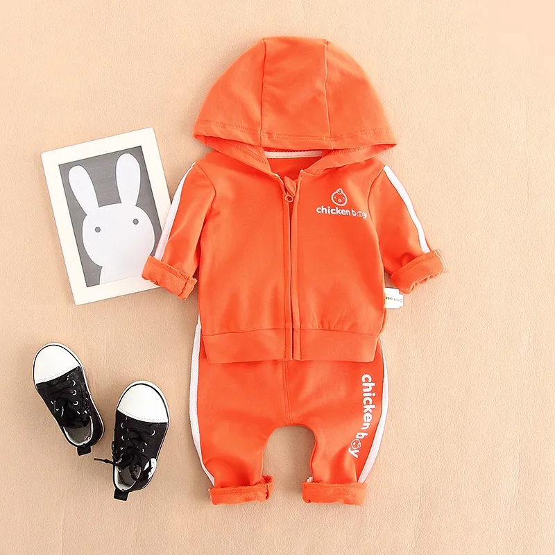 Baby Kleidung Baumwolle Hoodie Tops + Hosen Leggings 2 stücke Nette Brief Baby Kleidung Sets Neugeborenen Warme Outfits 3 farben Für Babys 0-3T