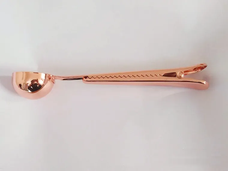 Starbucks Copper Coffee Scoop .Rose Gold Stainless Steel,With Bag Clip