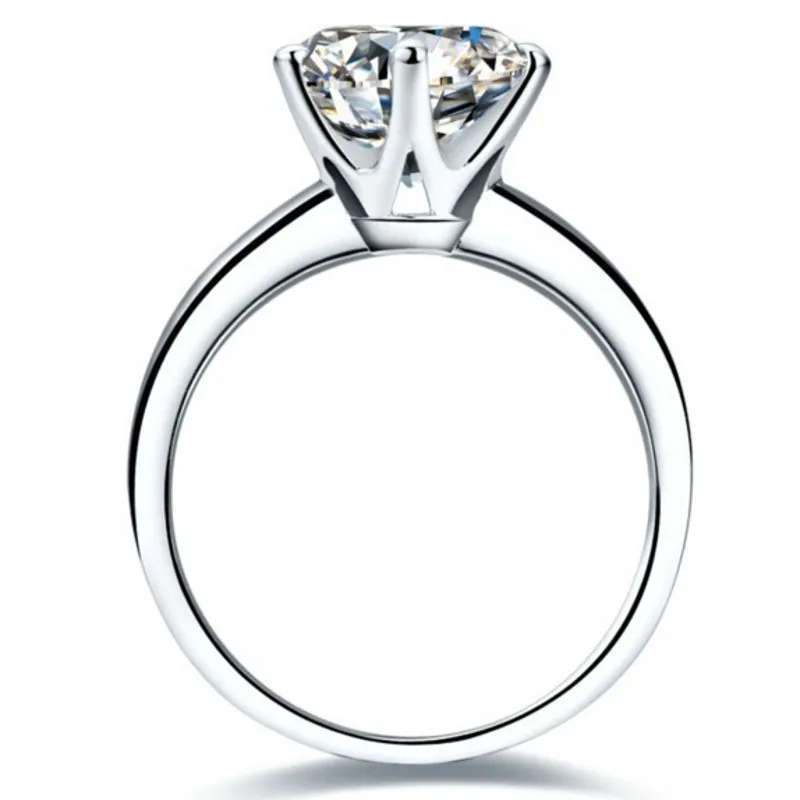 choucong Solitaire 2ct diamant cz 925 en argent Sterling femmes bague de fiançailles de mariage Sz 4-10 Gift243S