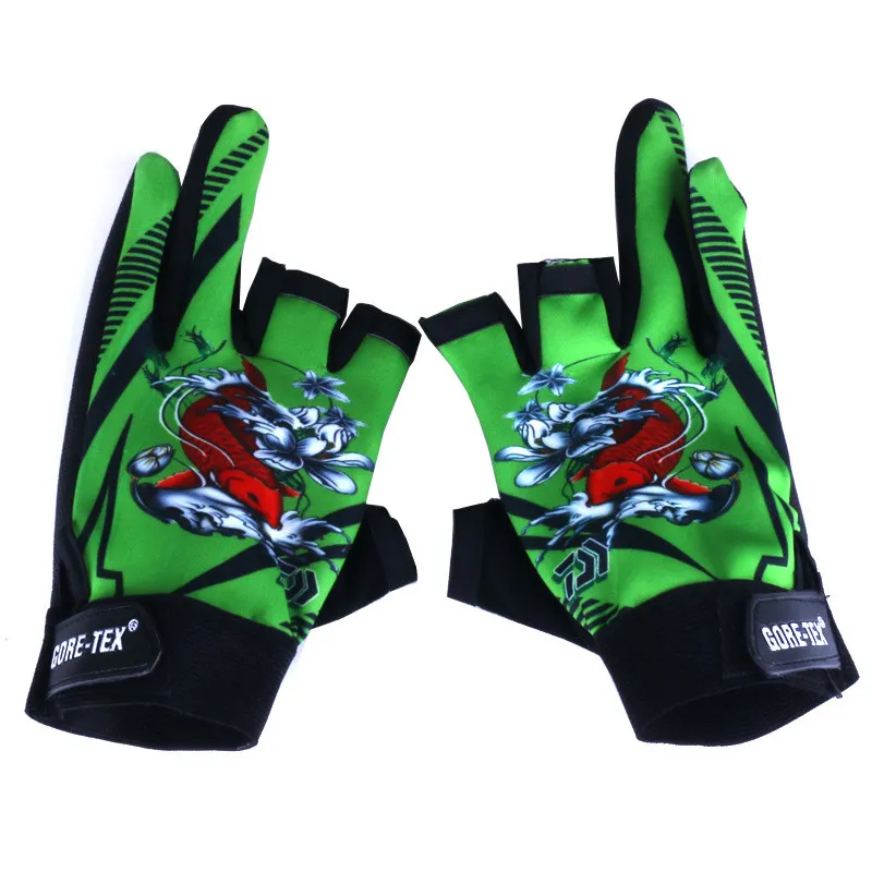 3 Rękawice wędkarskie Rękawice Błękitne Czarny Zielony Kolor Anti-Skid Combat Tactics Knuckle Bez palców Połowa Rękawice sportowe