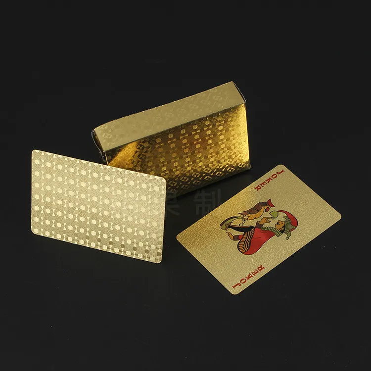 55pcs/box Poker Waterproof Playing Cards Set Pure Color Golden Poker Card Sets Classic Magic Tricks Tool Board Game High Quality