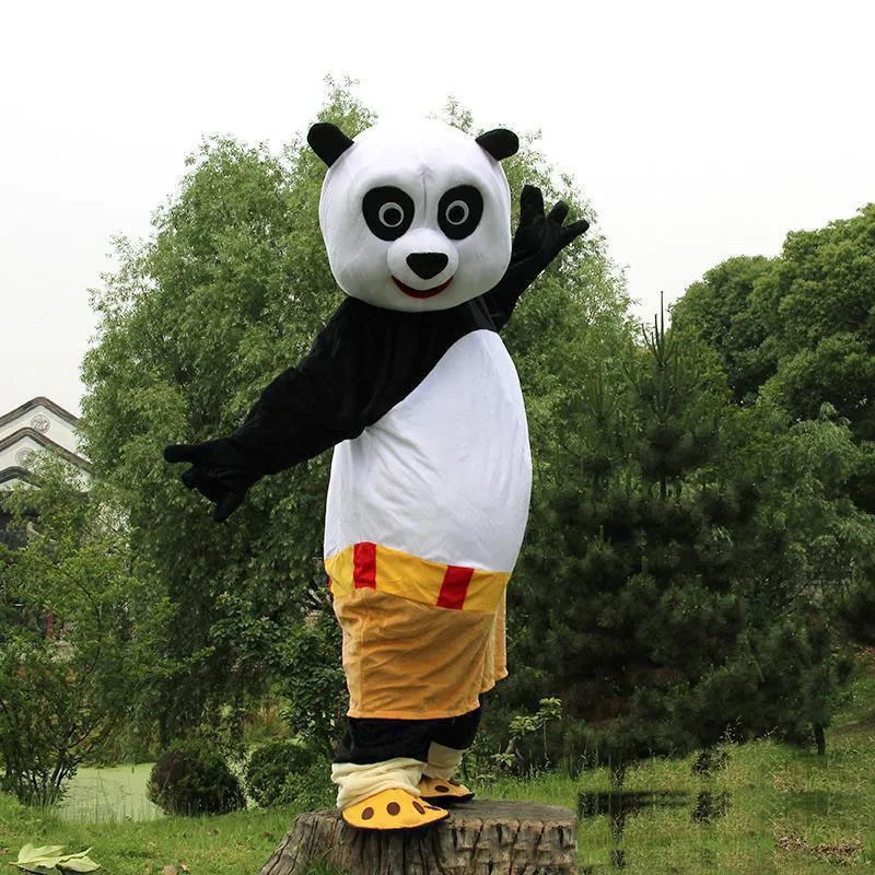 2018 heißes neues Kung Fu Panda PO-Maskottchen-Kostüm, handgefertigt, Zeichentrickfigur, Erwachsene Größe, kostenloser Versand