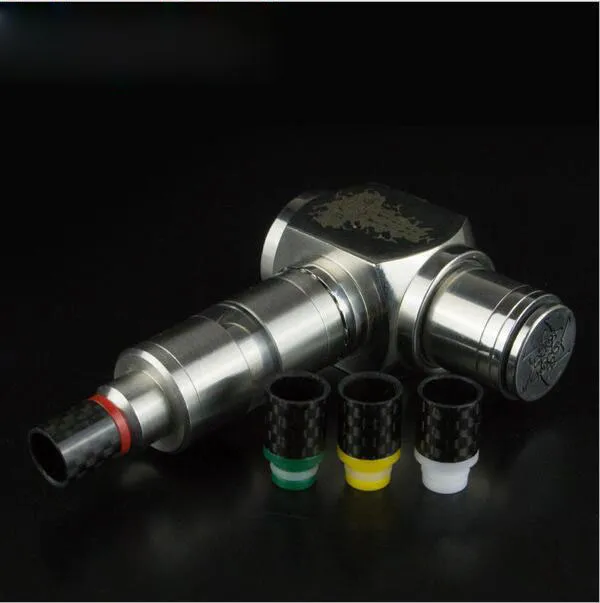 Kolfiber Delrin Drip Tips 510 DRIP TIPS FLAT WIDE för 510 RDA Atomizer E Cigartte DHL GRATIS