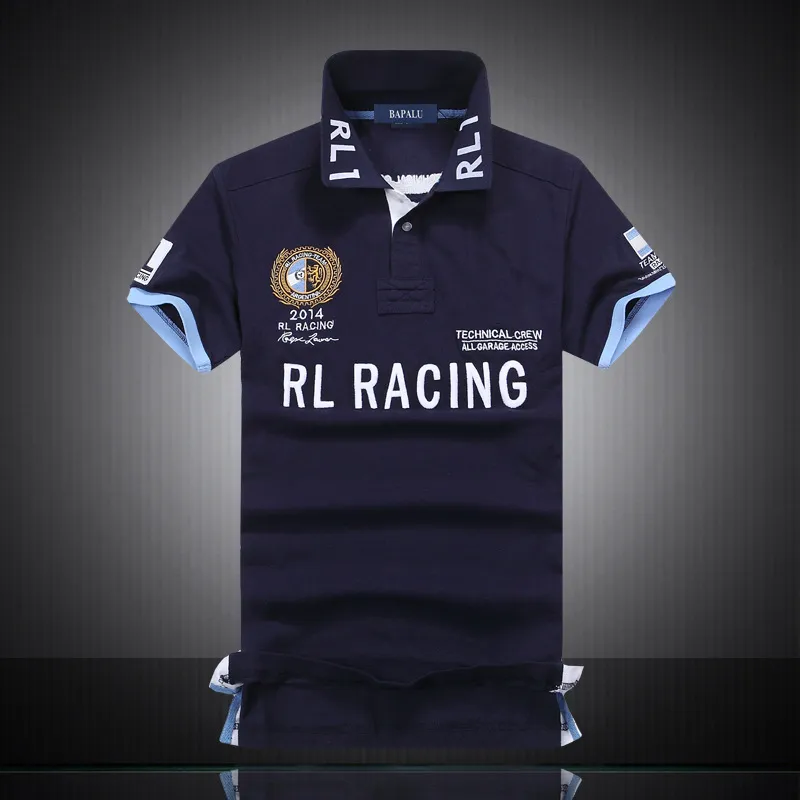 Racing Polos T Reltts 100 ٪ Cotton Rlracing Fit Strort Sleeve Team Derts 4XL 5XL