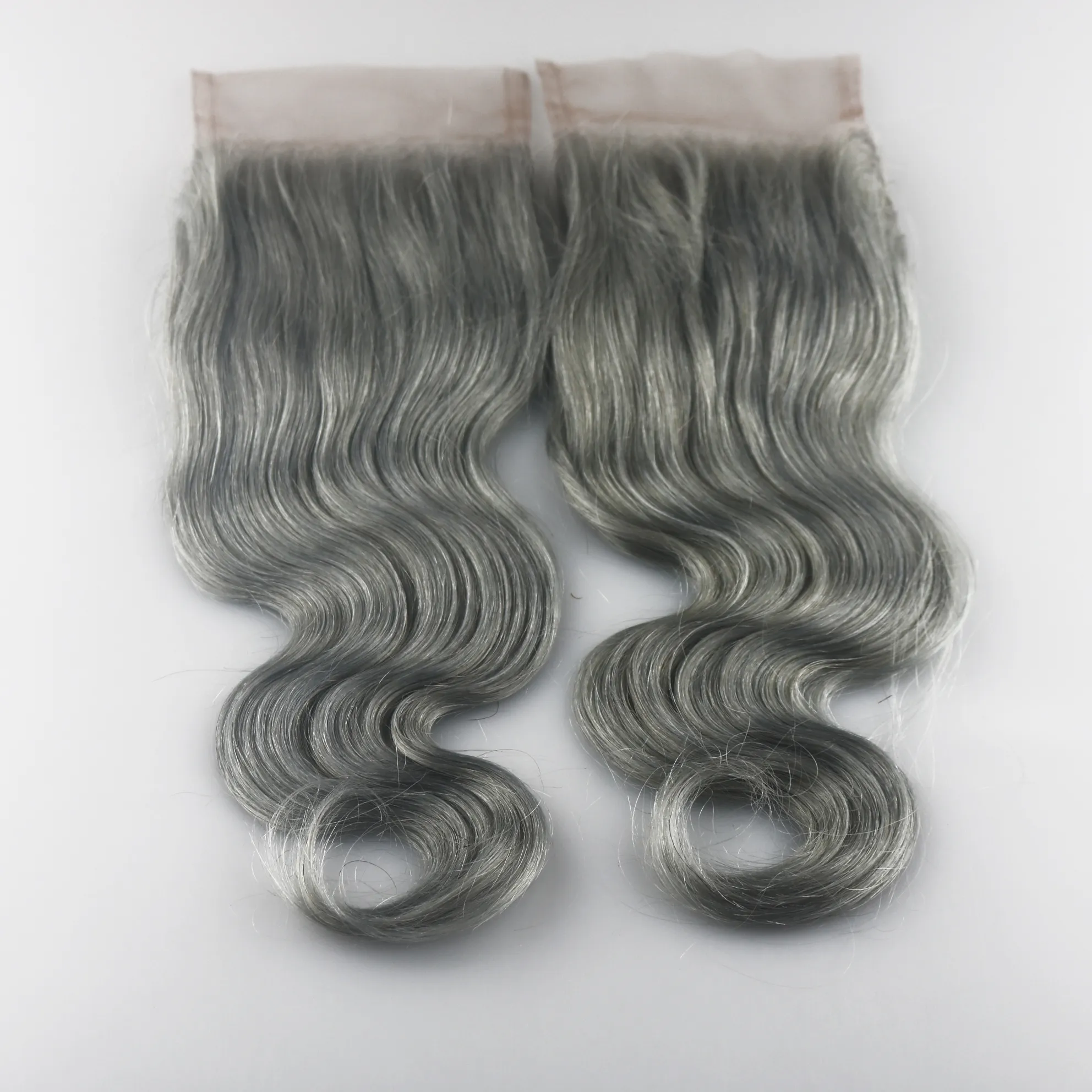 Hot selling 4x4 Grey# Lace Closure Human Hair Brazilian human Virgin Hair Body Wave Swiss Lace closure