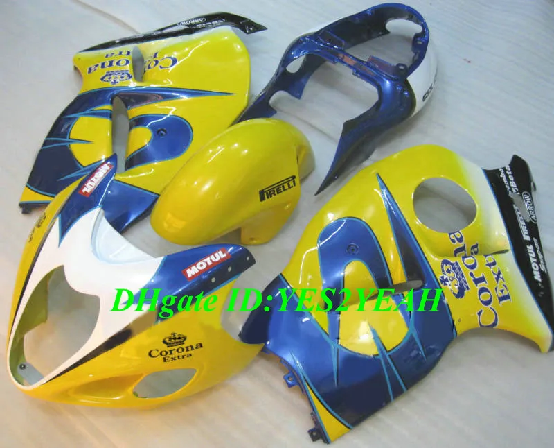 Suzuki Hayabusa için Enjeksiyon Kalıp Kalıcı Kiti GSXR1300 96 99 00 07 GSXR 1300 1996 2007 ABS Sarı Mavi Periler Set + Hediyeler SG14