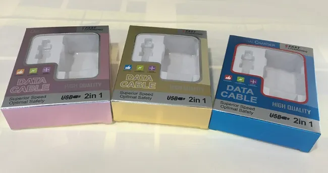 USB viagem carregador de parede Cabo de papel de varejo caixa caixas pacote de embalagens de PVC de plástico para iphone X 8 7 Plus Samsung S8 Além disso OEM