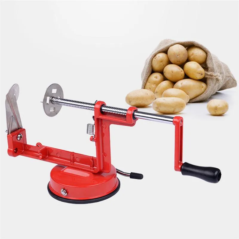 Yeni Tasarım Manuel Patates Makinası Bükümlü Patates Dilimleme Spiral Sebze Kesici Parmak Patates Kesme Aracı