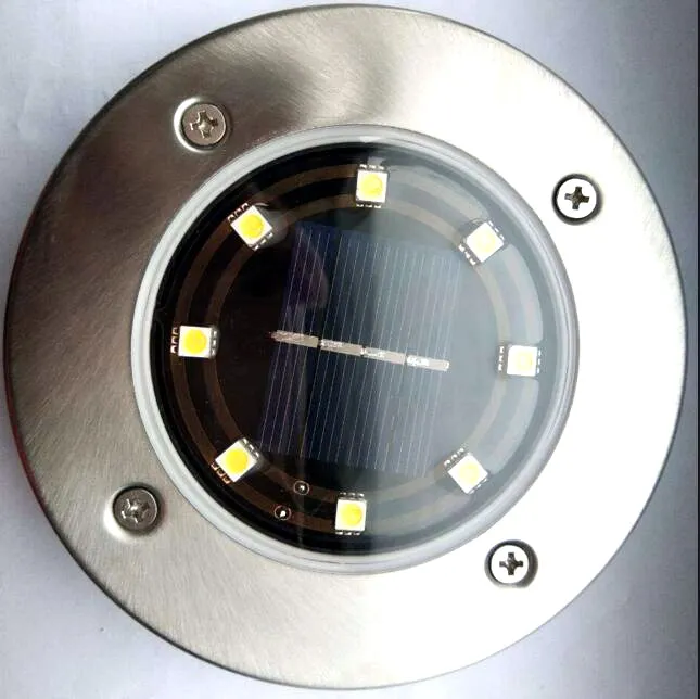 8 LED Solar Power Buried Light Under Ground Lamp Outdoor Path Way Garden House Decoration