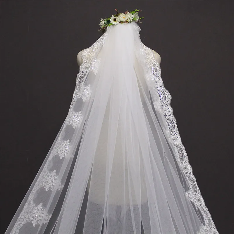 Personalized Handmade Custom Made Wedding Veil with Name Customized Letter Number Character 4 Meters Long Lace Bridal Veil