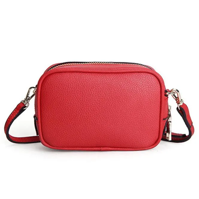 Märke Designer-Women Mobile Phone Mini Fashion Bag Zipper med Litchi Single Shoulder Slanting Bag