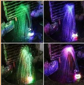 12 LEDs 0 6 polegadas Diâmetro RGBY Mudança de cor anel de fonte submersa bomba de água Fonte de iluminação Iluminação aquário258a