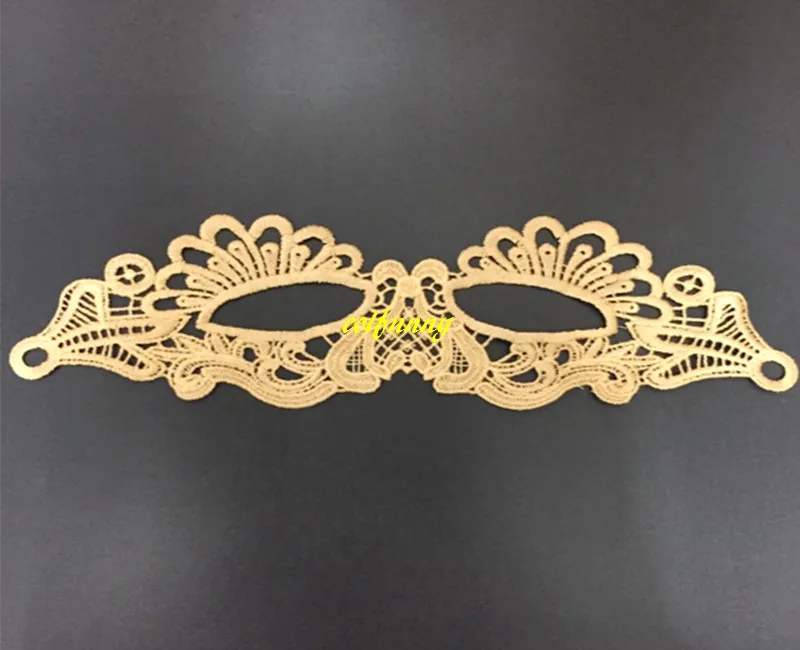 100st / mycket svart guld sexig dam spets mask cutout ögonmaske för masquerade party fancy dress kostym, halloween fest fancy