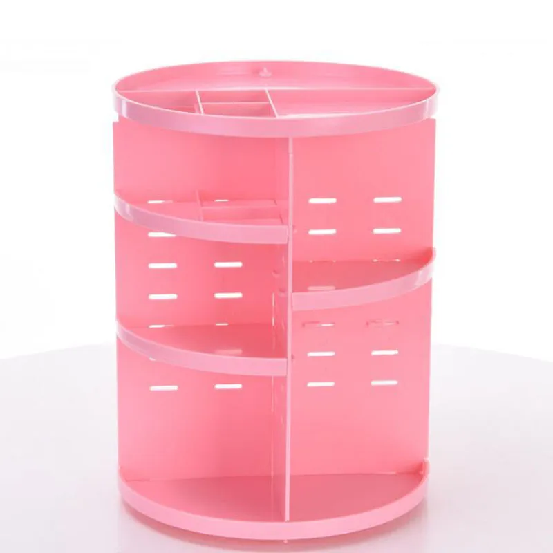 Support de rangement en plastique Trois couleurs Organisateur de cosmétiques de bureau Rotation à 360 degrés Boîte multifonctionnelle Haute capacité Durable ZA6327