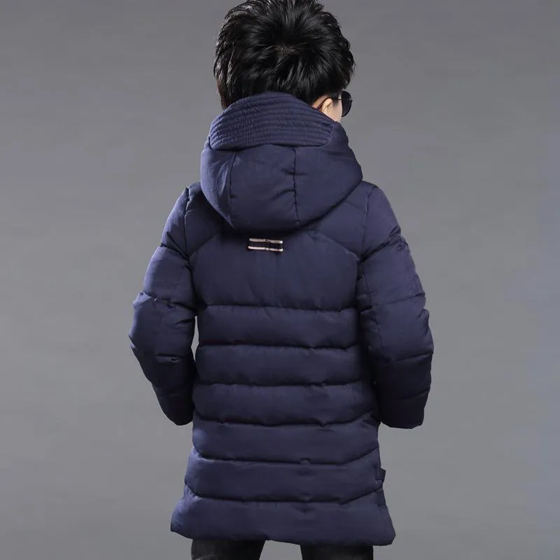 Boys Winter Coat Hooded 4 15 Years Old Kids Down Jacket Childrens Parkas Hot Sale Thick Windproof And Warm Leather Labeling From 45 76 DHgate