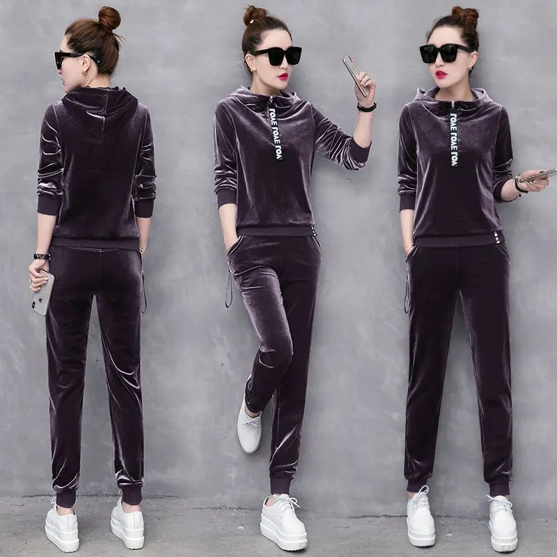 Velvet tracksuits for ladies hotsell