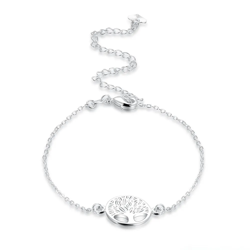 패션 925 스털링 실버 도금 나무 삶의 귀걸이 목걸이 괜 찮 아 요 쥬얼리 살아있는 삶 tree ree tree bracelet anklet 여성을위한 소녀