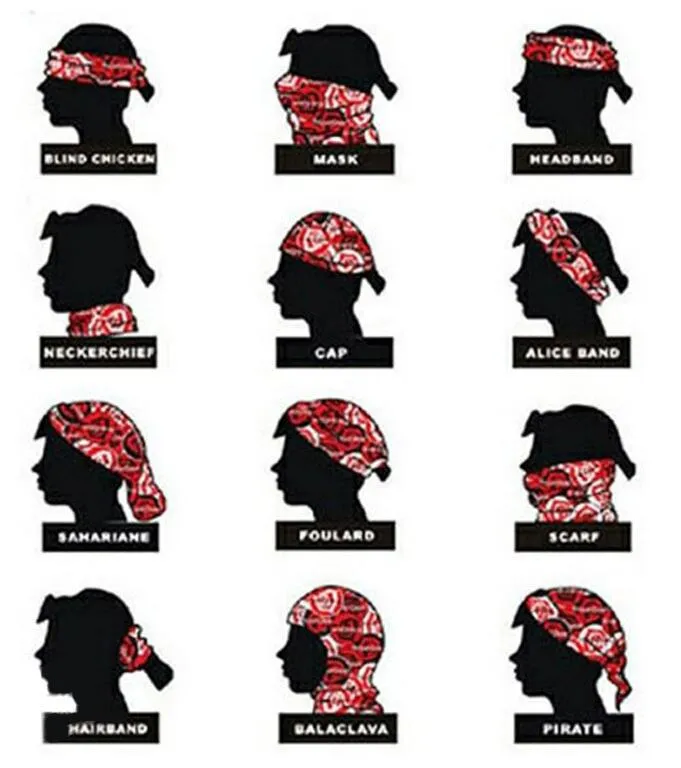 Multifunctional Ski Mask Bandanas Scarf Outdoor Skull Motorcycle Cycling Masks Scarf Magic CS Riding Neck Face Cap Multi Styles1857339