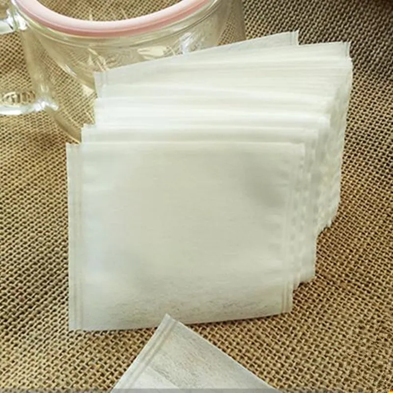 6 x 8 cm Bekväma nya tomma teabags sträng värmeförsegling filter papper ört lösa te tisaner väskor vit låda väska f20173310
