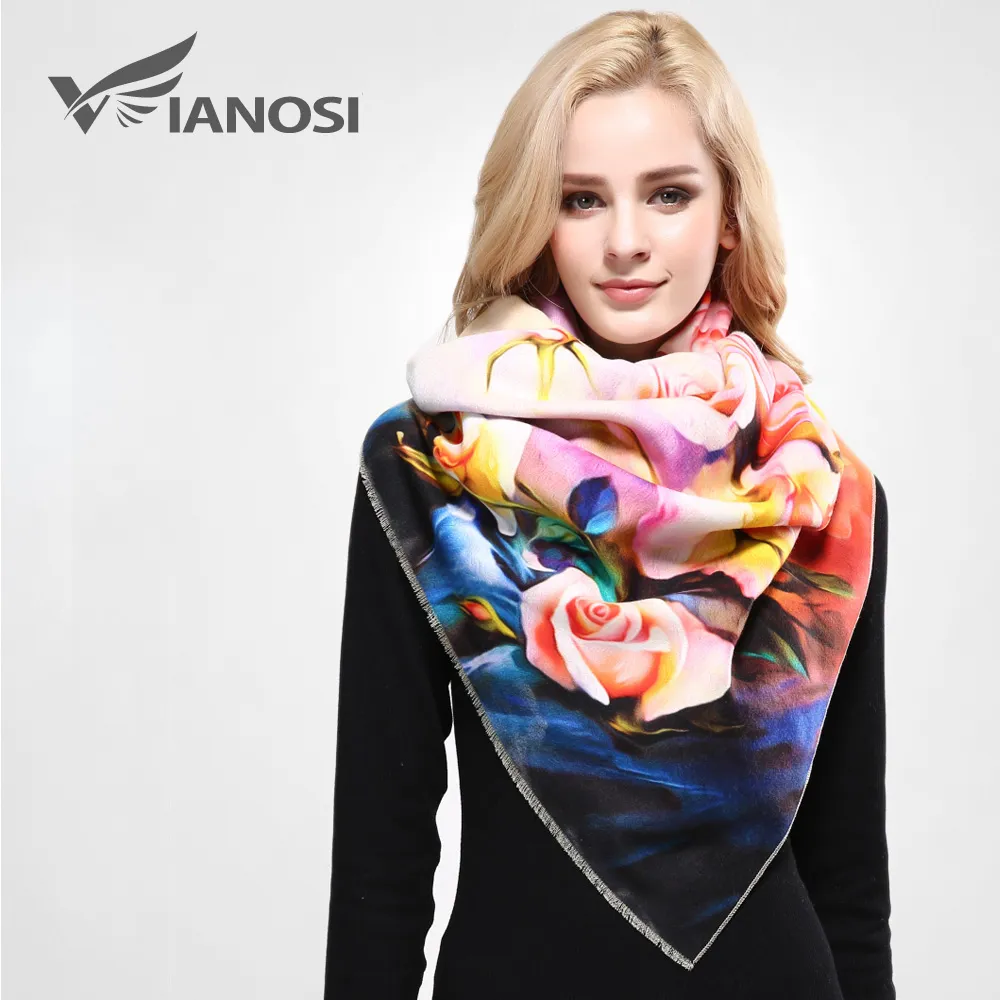 [Vianosi] Winter Scarf Women Digital Printed Female Brand Warm Cashmere Soft Shawl Scarves For Women VA055