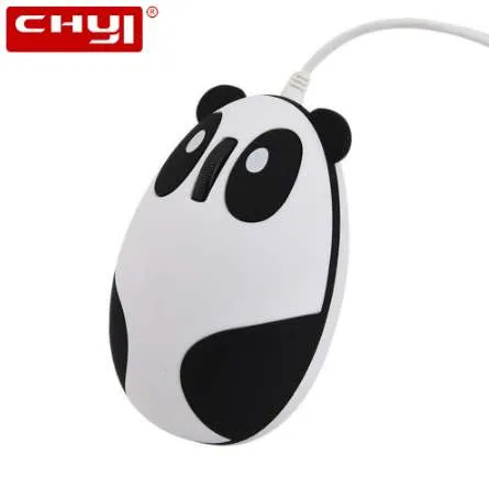 CHYI Kablolu Panda Fare Ergonomik 1600 DPI USB Kablosu Kawaii Anime KungFu Panda Ayı Kedi Optik Oyun Fareler PC Dizüstü Masaüstü