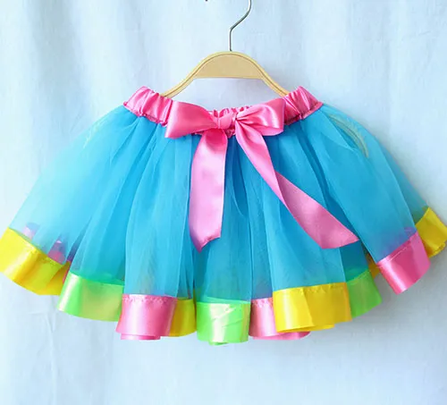 Neonato Tutu Gonne Fashion Rainbow Net filato neonate gonna costume di Halloween i bambini gonna di pizzo con fiocco solo gonna C3785