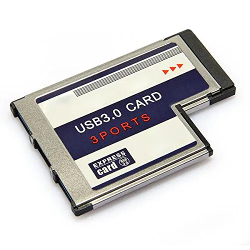 Freeshipping Hot 3 Port USB 3.0 Express Card 54mm PCMCIA Express Card för bärbar dator Ny