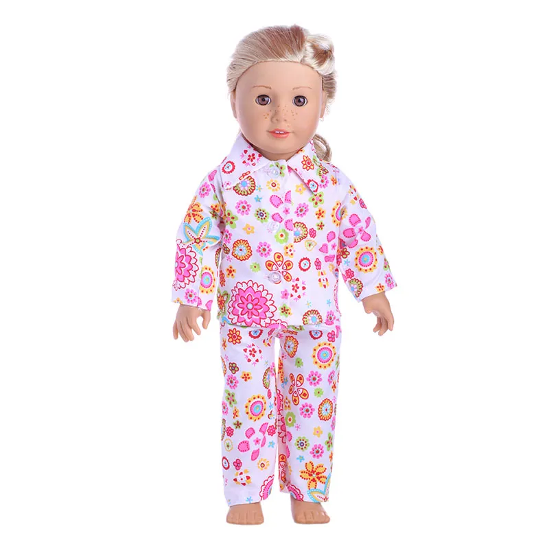Veel stijlen aardbei pyjama voor 18 inch Amerikaanse meisje pop voor baby cadeau, 43cm baby geboren zap, pop accessoires