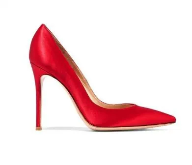2018 Vermelho Rosa De Seda 12 CM Sapatos de Salto Alto Mulheres Sapatos Sexy Apontou Toe Nupcial Sapatos De Casamento Slip-on Saltos Stilettos Mulheres Bombas