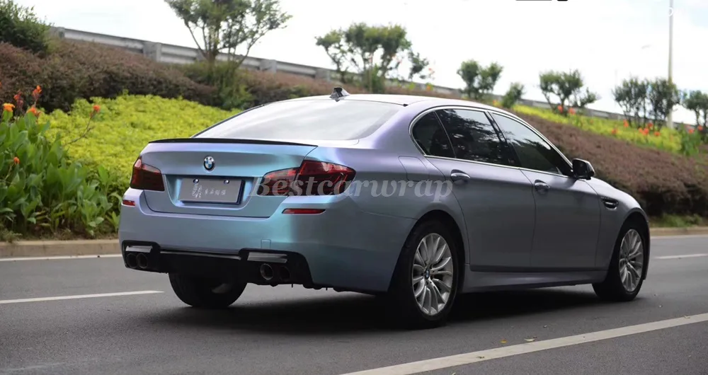 Risparmia Alla Grande Su Involucro Di Auto In Vinile Blu Metallico Involucro In Vinile Metallizzato Satinato Blu Tempesta Pellicola Avvolgente Per - Foto 3