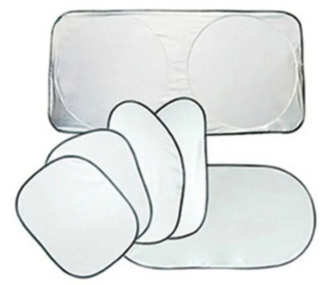 6pcs / Set Argent Côté de revêtement Côté de remise par pare-soleil avant et côté de la fenêtre arrière et arrière de la fenêtre d'automobile Sun Block 20sets