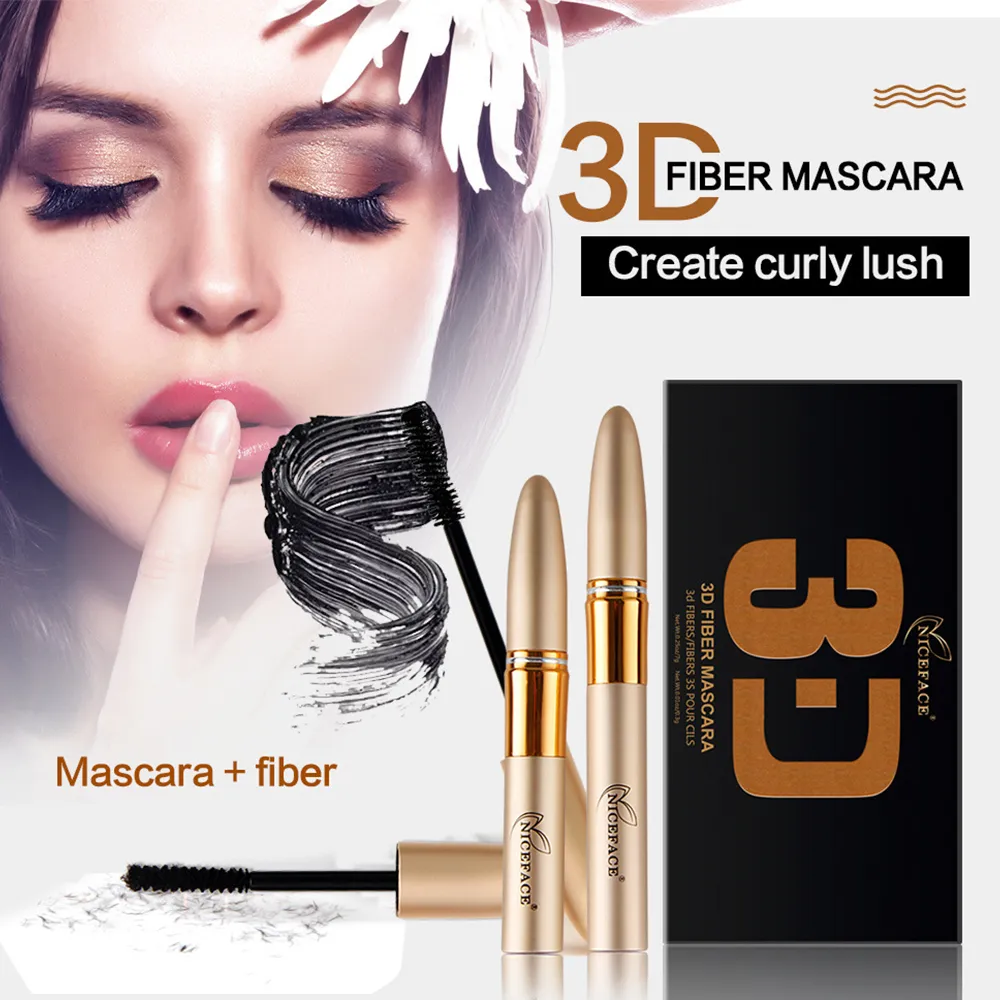 Niceface 2 pièces/ensemble yeux maquillage 3D fibre Mascara naturel curling magique étendu allongement cils étanche cosmétiques yeux Kits