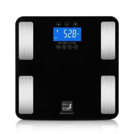 스마트 터치 무게 측정 400 LB / 0.1KG 디지털 저울 트랙 체중 BMI 지방 수 칼로리 근육 뼈 대량 욕실 비늘