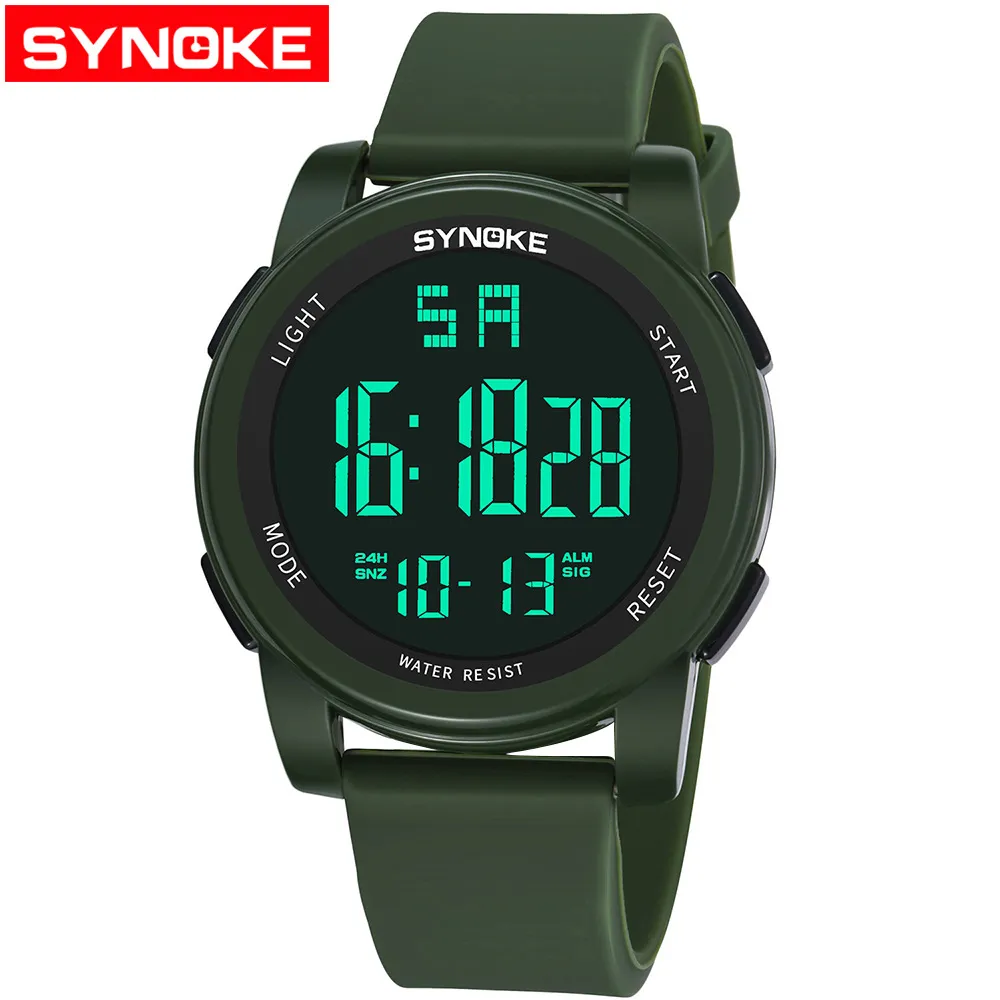 Sinoke Handel Zagraniczny Hot Moda Wodoodporna Sport Męski Zegarek Na Zewnątrz Wielofunkcyjny Luminous Alarm Student Electronic Watch