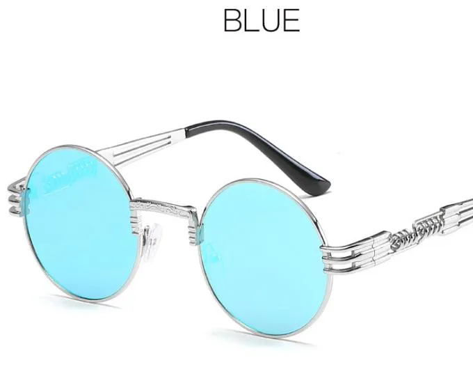 Optical Round Metal Sunglasses Steampunk Men Women Fashion Glasses Brand Designer Retro Vintage Sunglasses UV400