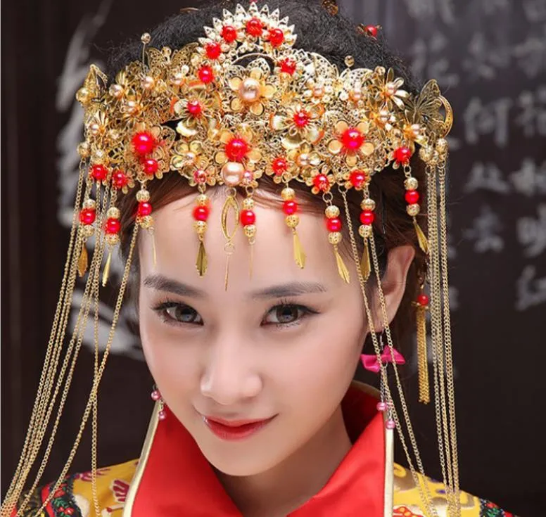 Décorations de mariée, accessoires de robe de mariée, couvre-chefs de cour antiques, Qipao, costumes anciens, ornements de couronne