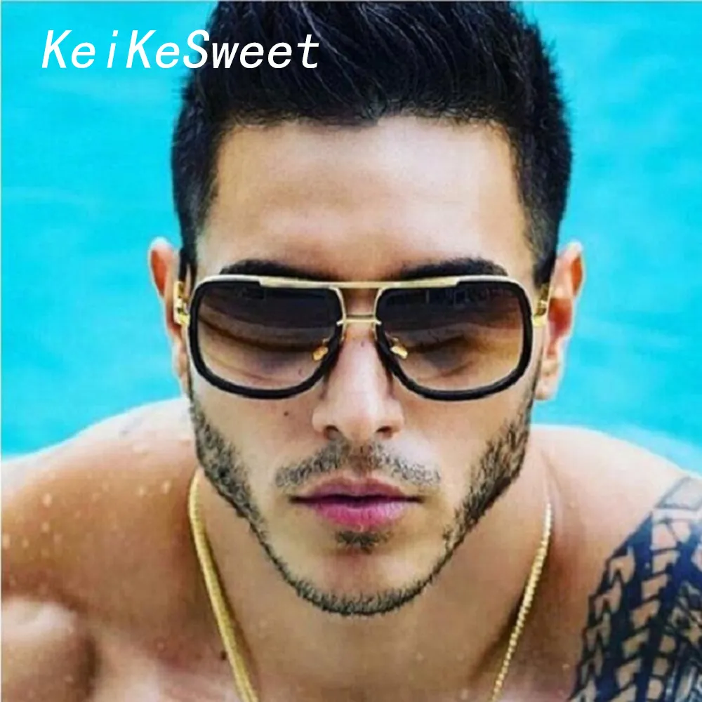 KeiKeSweet كول المتضخم الرجل المرأة مرآة معدنية الأعلى الساخن المشاهير النظارات الشمسية الأشعة خمر العلامة التجارية الأعلى مثير نظارات شمسية