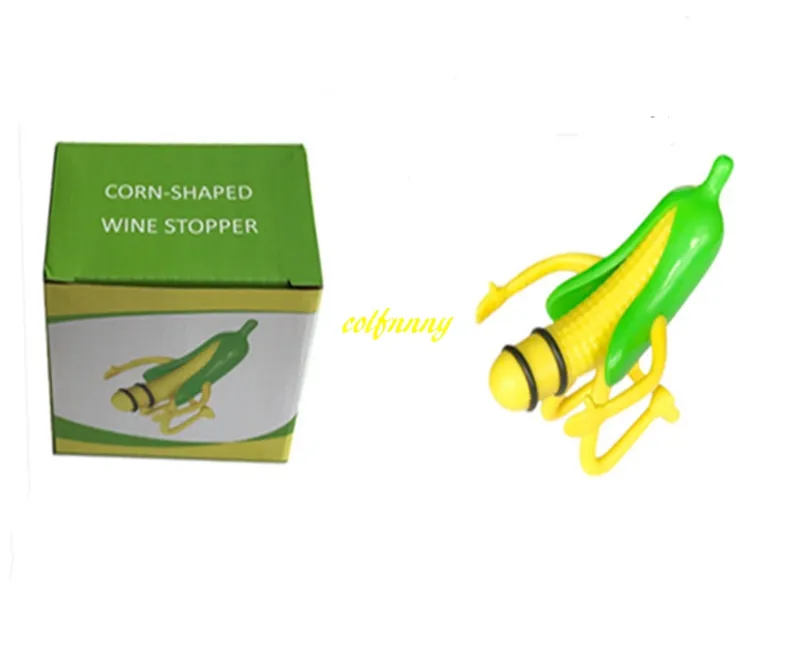 20 teile/los Schnelles verschiffen Wein Stopfen Mais Wein Kork Flasche Stecker Kreative Lustige Bar Werkzeuge mit kleinkasten Für Hochzeit party geschenk