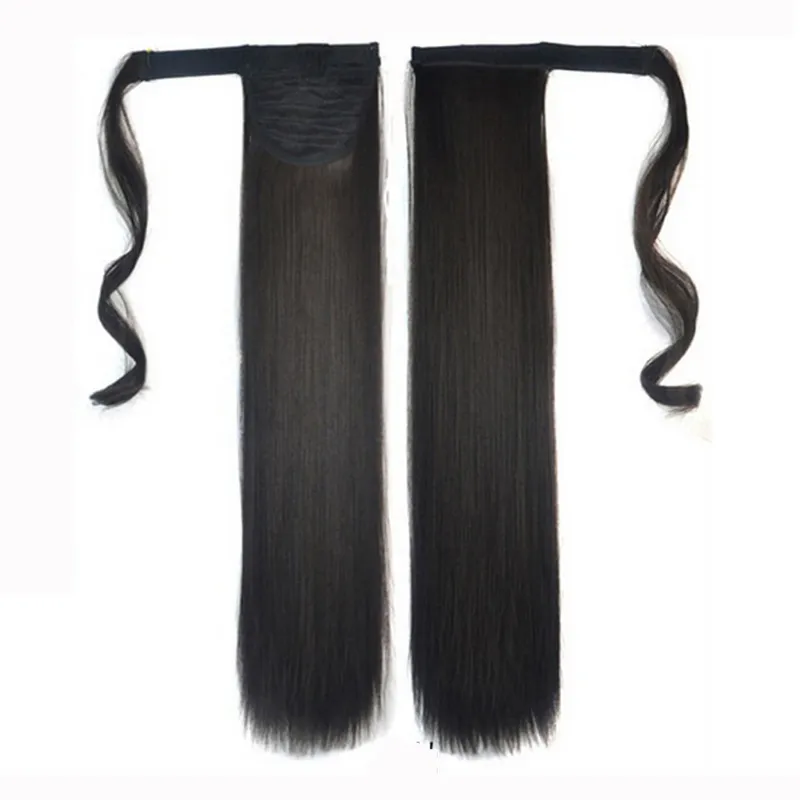 Evermagic Human Hair Ponytail Wrap Clip in Human Hair Extensions Straight 14-26inch Brazilian Remy Hair 100g Per Pack