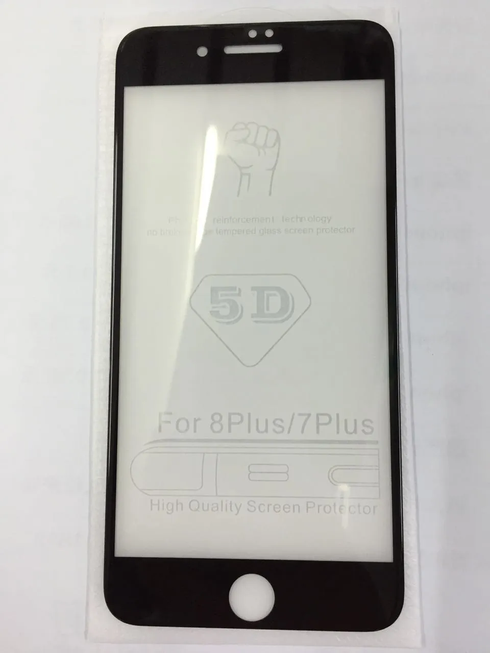 5d krökt för iPhone 7 plus härdat glas för iPhone7 plus / 8 plus full täckningsskärmsskydd skyddsfilm 3d