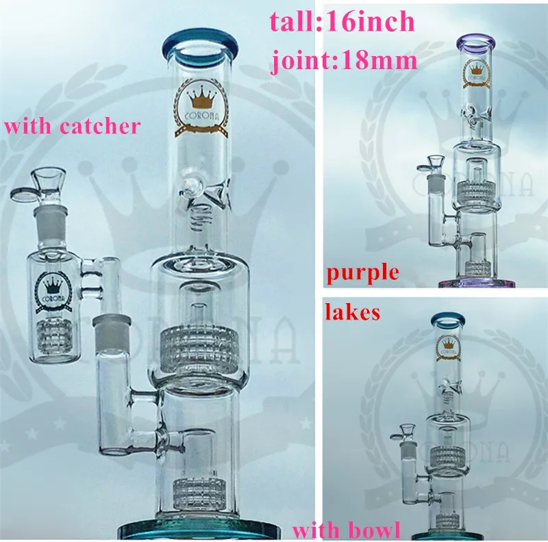 Recycler S2 narghilè viola bong rosa cenere catcher bangers bong per pipa ad acqua in vetro